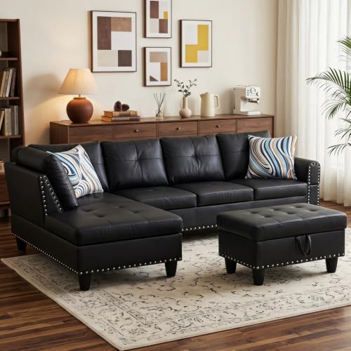 Topcomfy L-Shaped Leather Sofa
