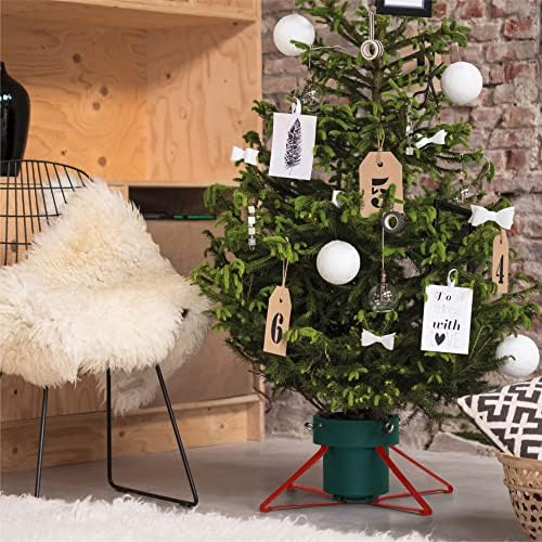 Invero Traditional Christmas Tree Stand - Strong, Durable and Sturdy Metal Frame Plastic Holder - Holds up to 1.7m (5.5ft) Tall with 8.5cm Trunk Diameter - Medium