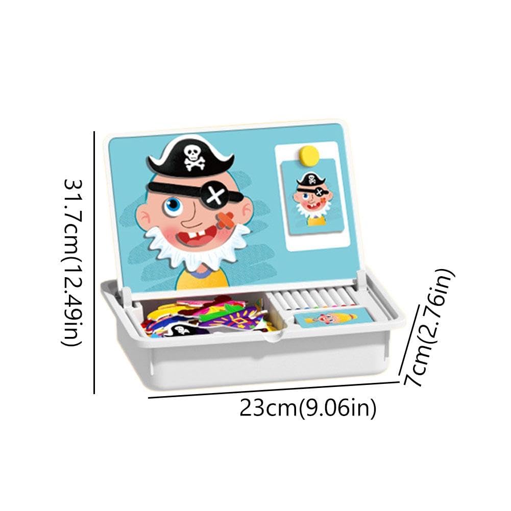 Puzzle Magnétique Visage Enfant – Boîte Magnétique Double Face avec Tableau à Dessin et Pièces Magnétiques, Jeu Créatif pour Expressions Faciales, Activité Montessori pour Voyage, Maison et École