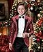 Boys Sequin Blazer Fashion Gradual Change Color Sequins Jacket Boy's Slim Fit Suit for Party Prom Performance Size 12