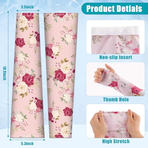 Image of Bebila Gardening Sleeves for Women Farm UV Sun Protection Anti-Scratch Cooling Sleeves with Thumb Hole Arms Cover Outdoors