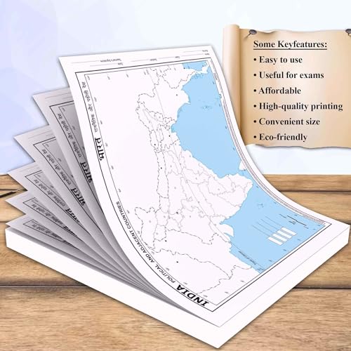 Image of BIG - 100 INDIA POLITICAL OUTLINE MAP FOR SCHOOL and BIG - 100 INDIA PHYSICAL OUTLINE MAP FOR SCHOOL | Combo of 2