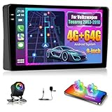NHOPEEW 4+64G Android Autoradio für Volkswagen Touareg 2003-2010 mit Wireless Carplay & Android Auto – 9-Zoll-Incell-Bildschirm, unterstützt WiFi, GPS, Lenkradsteuerung + Rückfahrkamera, Canbus