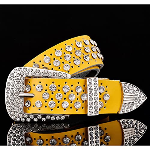 Women Rhinestone Belt for Jeans Pants Snap On Rhinestone Circle Studded Leather Belt Western Cowgirl2