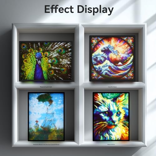 4PCS CMYK Lithophane LED Backlight Board Kit Compatible with Bambulab A1/A1 mini/P1/P2S/X1C/H2D 3D-Druckern,PCB-Lichtboard-Kit mit USB-Stromkabel/Verbindungskabel für 3D-Gedruckte Fotomodelle