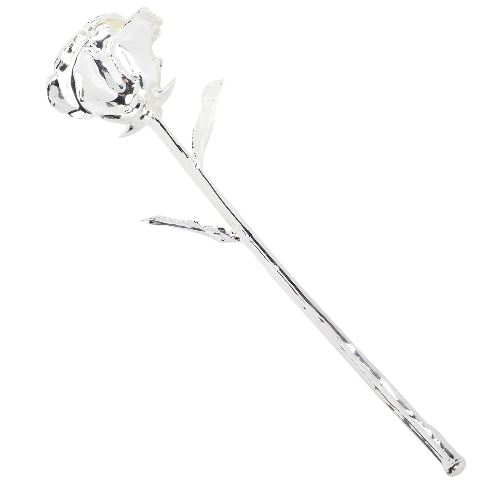 Haofy Collezione di Decorazioni di Fiori di Rosa Artificiali Reali 24K per la Festa della Mamma di Natale Tanabata (SILVER)