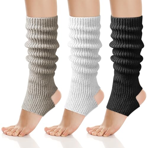 DUTIFUL 3 par manschetter damer ben varmare vinter virkad stickade benvärmare damer vinter benvärmare varma bekväma benvärmare långa vadvärmare för varje dag dans sport gym bergsturer