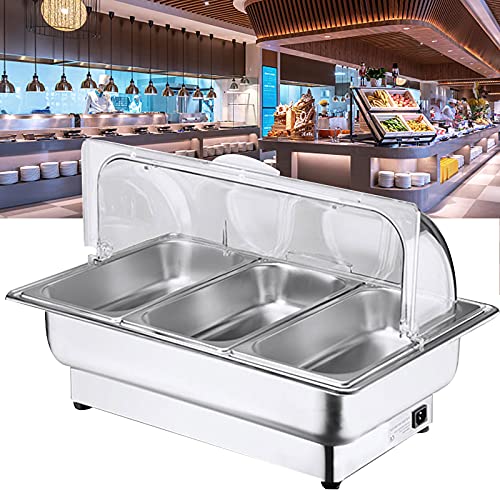 Platos Eléctricos De Acero Inoxidable Para Calentar Alimentos Para Fiestas Y Bufés, De 9 Y 13 Litros, Con Tapa Y Control De Temperatura Ajustable Para Mantener La Comida Caliente Durante Mucho Tiempo