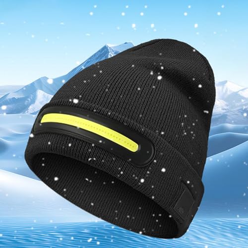 Gorro unisex con luz LED linterna recargable USB para invierno 7