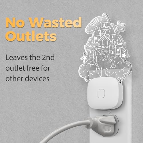 Image of DORESshop Cute Night Light for Kids [2 Pack], Night Lights Plug Into Wall, Acrylic Carved Castle 8 Color Changing Baby NightLight with Dusk to Dawn Sensor, LED Night Lights for Children Girls Bedroom