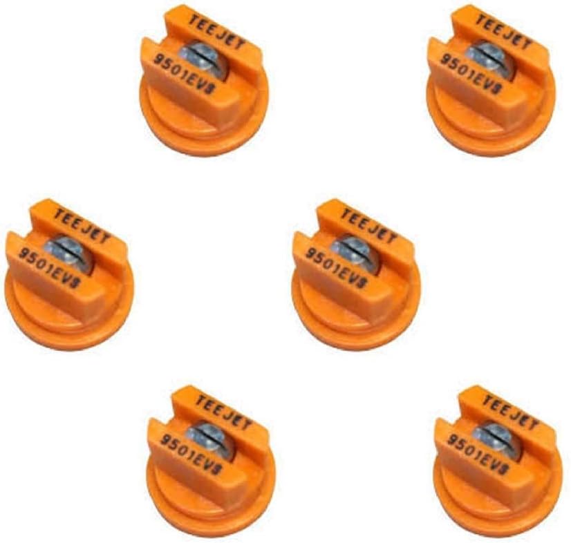 Pack of 6 - TeeJet Even Flat Spray Tip Orange 95° Polymer w/SS Insert Visiflo TP9501EVS
