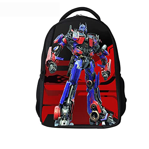 RLJqwad Sac d'école pour Enfants Kids Bookbag Grand Stockage étudiant Packsack Sac pour Ordinateur Portable pour Enfants de Plus de 6 Ans Transformers Imprimé Sac à Dos I Cover