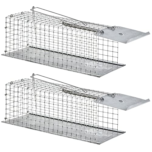 ARTECSIS 2 Pièges à Rat Vivant 29x12x12cm, Nasse en Acier galvanisé/Intérieur Extérieur