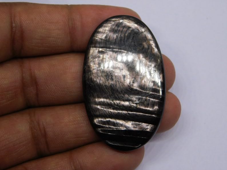 Hypersthène naturel cabochon ovale 46x28mm pour création de bijoux DIY - 3