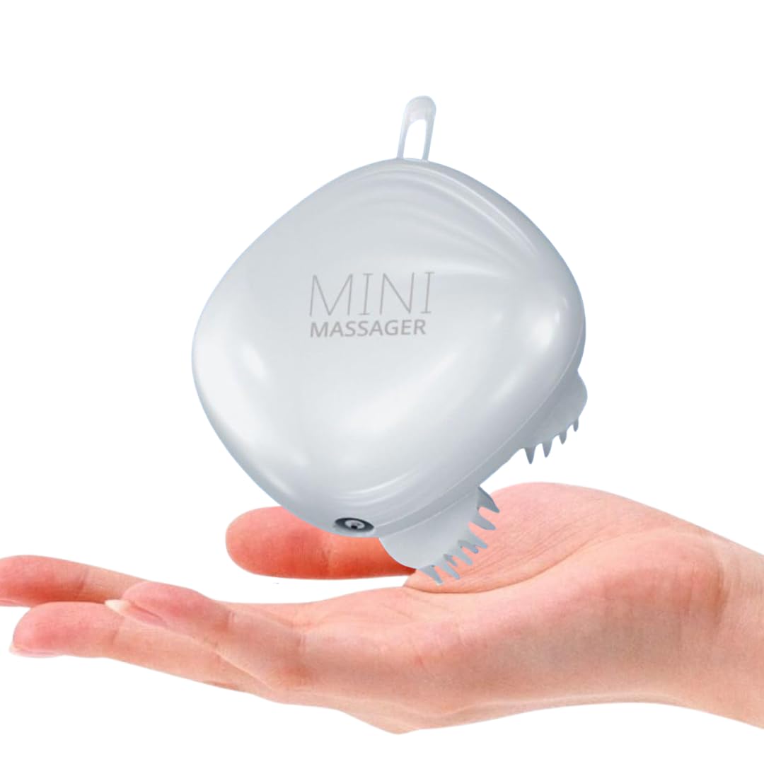 Electric Hair Scalp Massager, Mini Portable Head Massager, Cordless & Rechargeable with 4 Massage Heads, for Hair Growth, Deep Clean & healthier Scalp