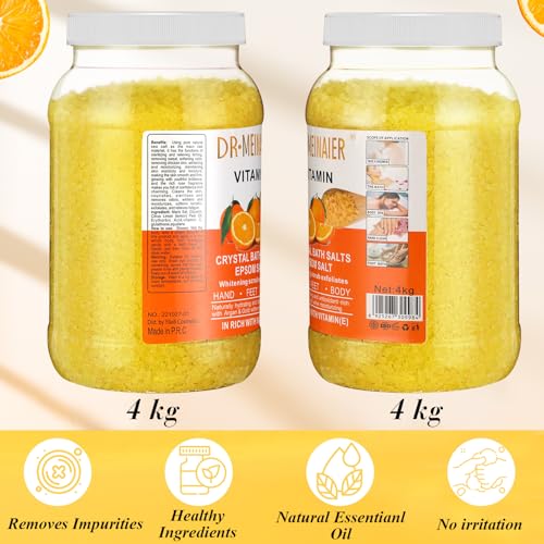 2 Pcs 282 oz Bath Salts for Women Relaxing 17.6lb Mineral Big Tub Bath Salts Aromatherapy Bulk Sea Bath Salts Spa Body Care Pedicure(Citrus) - Image 3