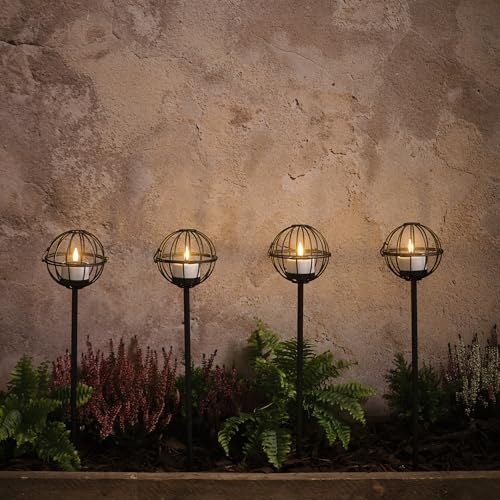 Bougies chauffe-plat solaires TruGlow effet flamme vacillante avec piquet de terre