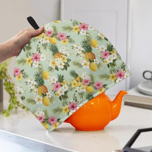 Image of Hawaiian Tea Pot Cover Pineapple Print Teapots Cosy Insulated Tea Cozies Home Kitchen Decoration Teapot Dust Cover Warming Tea Kettle Quilt Creative Gifts for Party