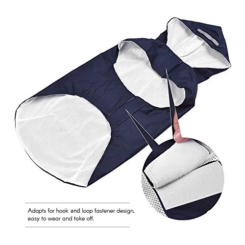 Cucudy 5XL Reflective Pet Dog capa de chuva capa de chuva impermeável com trela buraco para cães méd