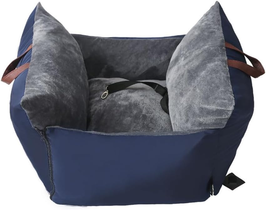 Dog Car Seat Small Dogs for Nissan Fuga 1st 2nd Generation/Sylphy G10 G11 B17 B18,Washable Pet Booster Car Seats Clip-On Safty Leash Comfy Deluxe Puppy Car Travel Carrier Bed Durable,Blue