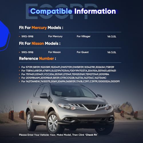 Image of ECCPP AC Compressor for Mercury Villager for Nissan Quest 3.0L 1993-1998 | 4 Grooves Fast Cooling Air Conditioning Compressor FS10