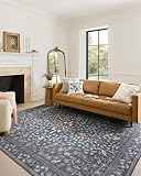 Loloi Rifle Paper Co. Maison Collection MAO-01 Nightingale Black 5'-0' x 7'-6', .19' Pile Height, Area Rug