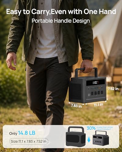 Image of Portable Power Station 1000W (2000W Peak), 576Wh LiFePO4 Battery Solar Generator, 1.8H Fast Charging, Emergency Backup for Home Use, RV Camping, Road Trip (Solar Panel Optional)