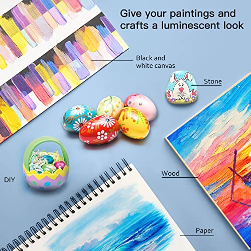 RATEL Peinture Acrylique, 31 Kit de Peinture Acrylique pour Artistes Comprenant 21 x 20 ML de Pigment Acrylique 10 pinceaux- Vibrant Couleurs pour Papier, Roche, Bois, céramique, Tissu - Image 7