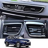 ABS Material Air Condition Vent Outlet Cover Dashboard Strips Inner Decals Accessories Interior Center Consoles Panel Trims 3Pcs/Set for Nissan Rogue Sport(2017-2020) Rogue(2014-2020)