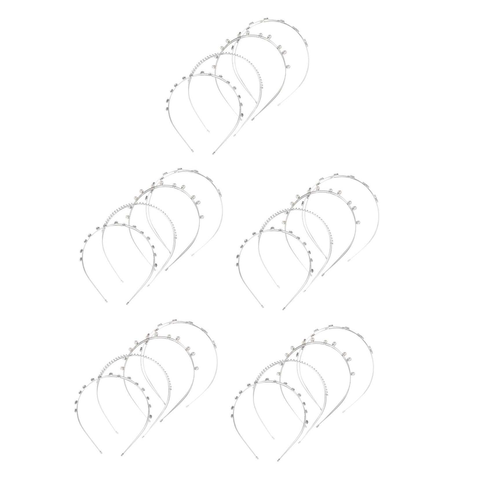 FOMIYES 20piezas Diadema De Perlas y Rhinestones Para Mujeres Accesorios De Novia y Dama De Honor Elegante Diseño Para Bodas y Adorno De Cabello Decorativo