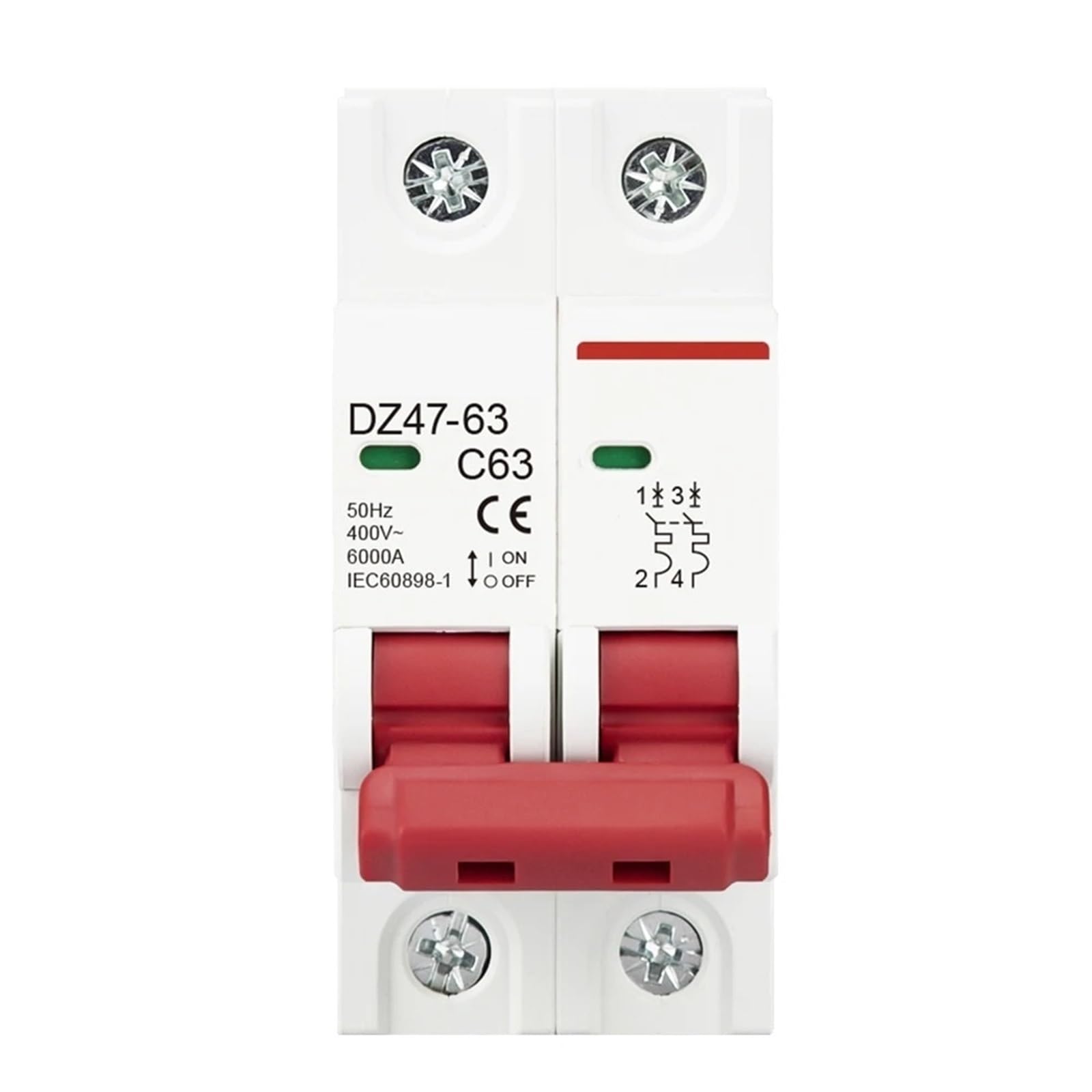 Disyuntor mini MCB tipo C con capacidad de corte de 6 KA para evitar sobrecargas 7