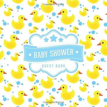 Baby Shower Guest Book : Rubber Duck Bubbles Pattern + BONUS Gift Tracker Log Keepsake Guestbook Advice Wishes and Predictions