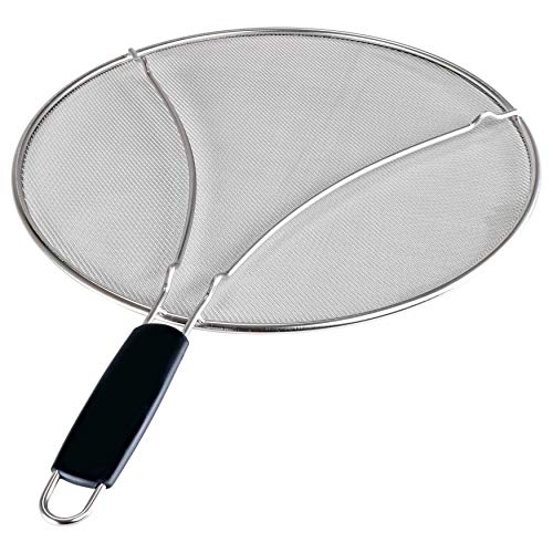 U.S. Kitchen Supply 13" Stainless Steel Fine Mesh Splatter Screen with Resting Feet