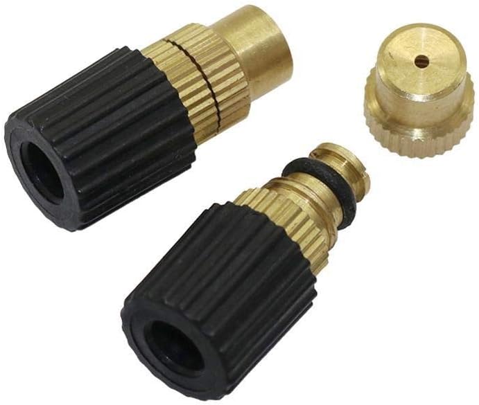 Botanical Garden Lawn Nozzle Misting Fog Spray Nozzle Head Adjustable Brass Atomization Nozzles Garden Irrigation Agriculture Watering Sprinklers 200Pcs 6 Mm