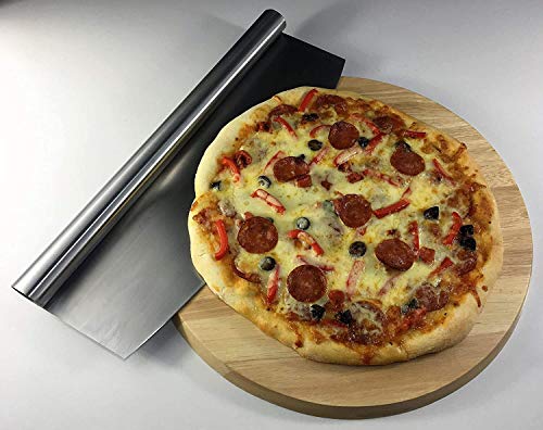 Image of NILKANTH 16 Inch Pizza Cutter Rocker Knife | Sharp Stainless Steel Blade with Protective Cover | Heavy Duty Pizza Slicer for Oven, Bakery & Kitchen | Dishwasher Safe