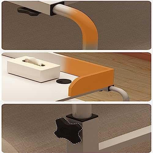 Table de lit mobile à roulettes pour ordinateur portable, idéale pour les lits jumeaux/double/grand lit, parfaite pour le travail et les loisirs