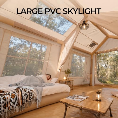 Carpa Inflable de 2 Habitaciones FICISOG para 8 Personas, Impermeable, Montaje Rápido, Tela Oxford 420D, Resistente UV y Al Agua miniatura 5