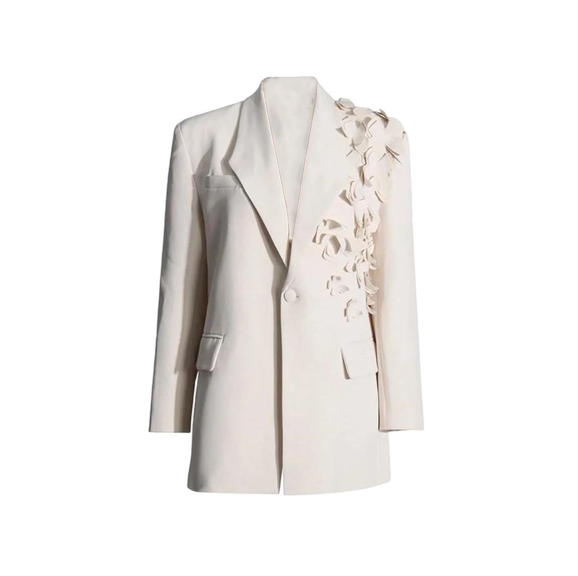 Womens Butterfly Print Blazer - Single Button Long Sleeve Loose Suit Jacket