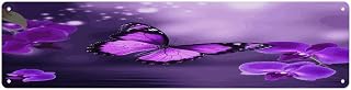 Purple Butterfly Metal Sign,Personalized Aluminum Plaque Wall Plaque for Home, Bar, Pub, Porch.Hanging Plaque - Outdoor Decoration, Easy to Mount.