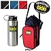 TrailMax 500 Series Water Bottle Horse Saddle Bag; Insulated & Padded Drink Holder; Western & endurance Saddle Water Carrier; Saddlebag w/ 1 Liter Stainless Steel Water Bottle; Black & Sand