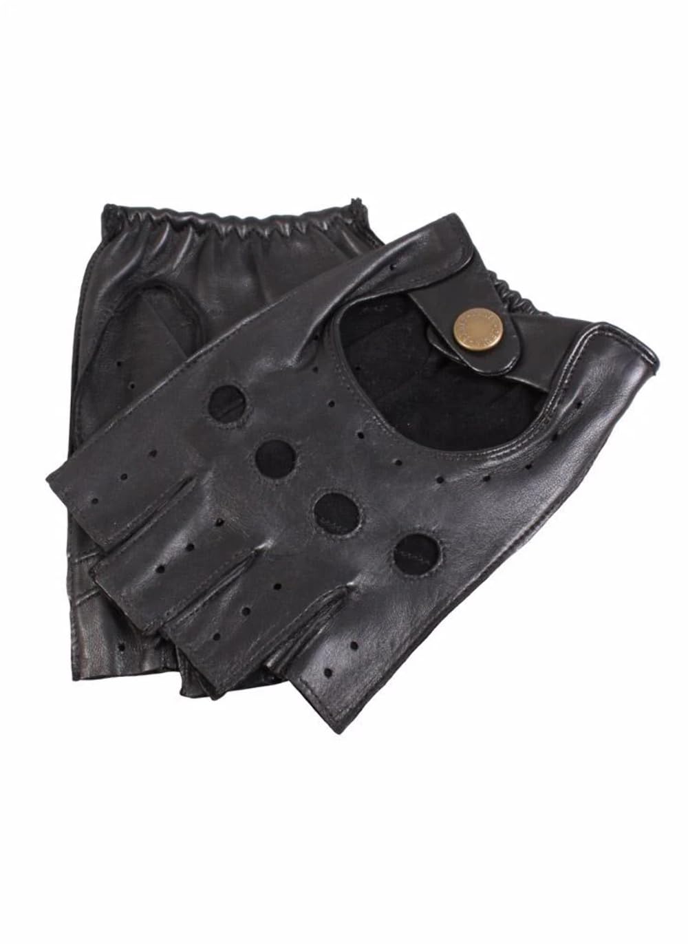 Dents Men's Black Fingerless Leather Driving Gloves - / M