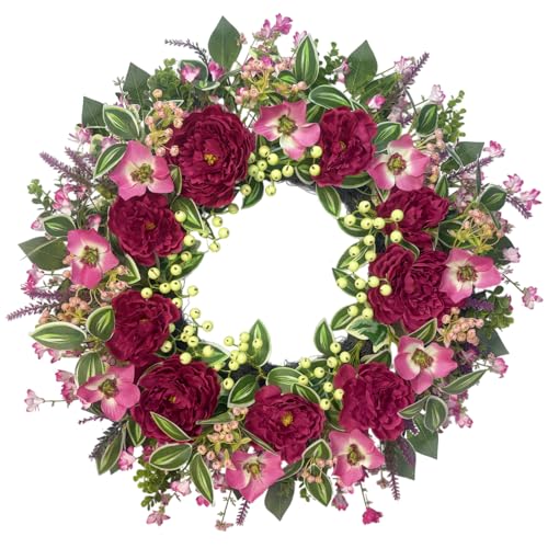 Orilium 24-Inch Peony Wreath for Front Door...