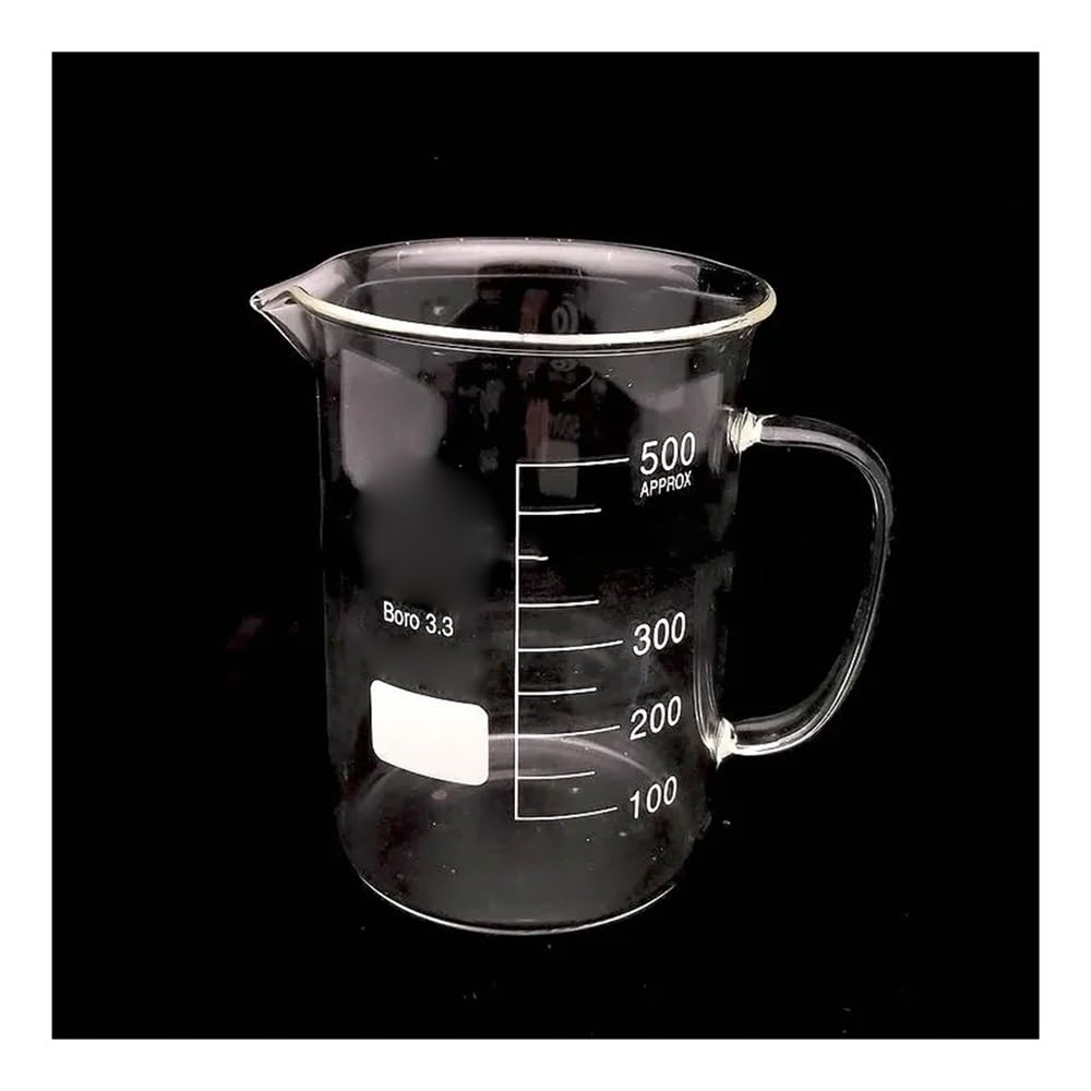 Vetreria da laboratorio 1 pz. Becher in vetro borosilicato 3.3 da 50 ml a 2000 ml con manico da laboratorio(2000ml)