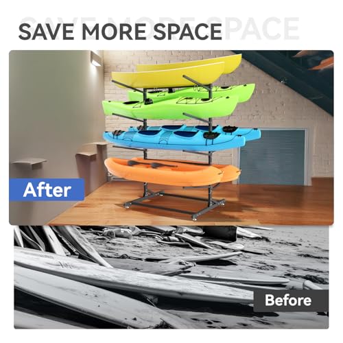 image for RDCMKL Freestanding Kayak Storage Rack for Outside, Heavy Duty Kayak S