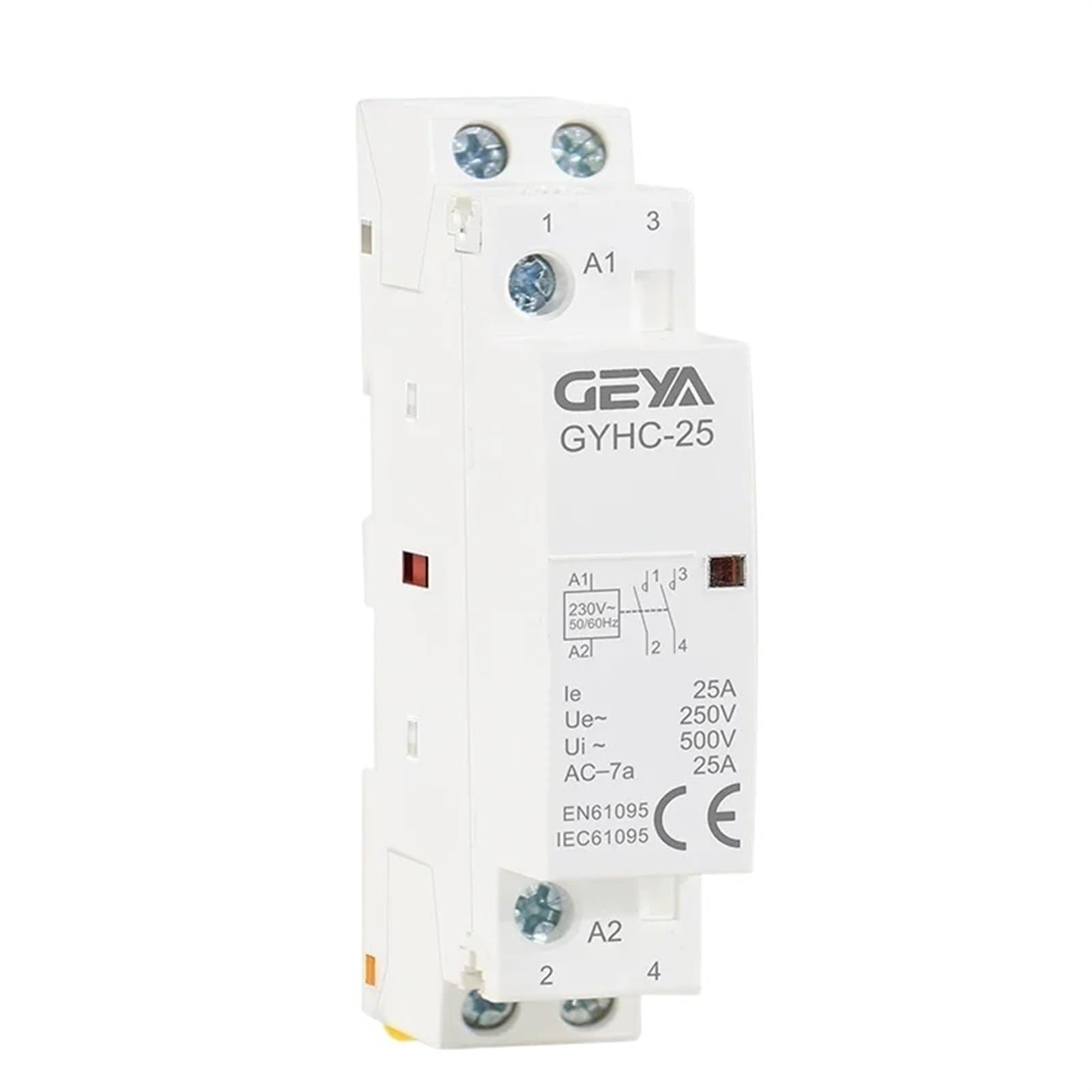 Contactor Modular doméstico Tipo Carril DIN 2P 16A 20A 25A 2NC 2NO 1NO1NC 50/60Hz Contactor automático de CA (Color : 2P 20A 2NO 220V)