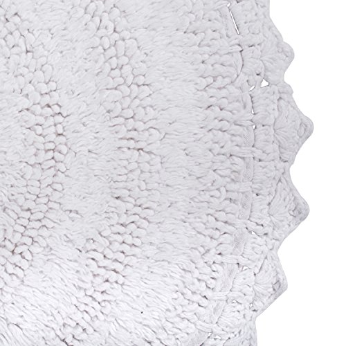 DII Crochet Collection Reversible Bath Mat, Small Oval, 17x24, White, 53 x 86 cm (Oval) - Image 2