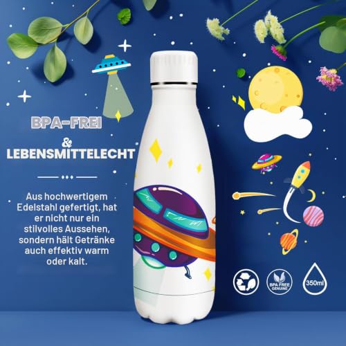 HoneyHolly Trinkflasche Edelstahl, Thermosflasche 350ml, BPA-frei Auslaufsichere Vakuum Isolierte, Thermoskanne… – Ansicht 3