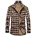 Camicie Uomo,Camicie Casual A Quadri In Cotone Felpato Di Velluto Spesso Maniche Lunghe Collo A Giro Allentato Camicie Streetwear Inverno Uomo Top Tasca Sul Petto Uomo Rosso Top Viaggi Di Piacere, M