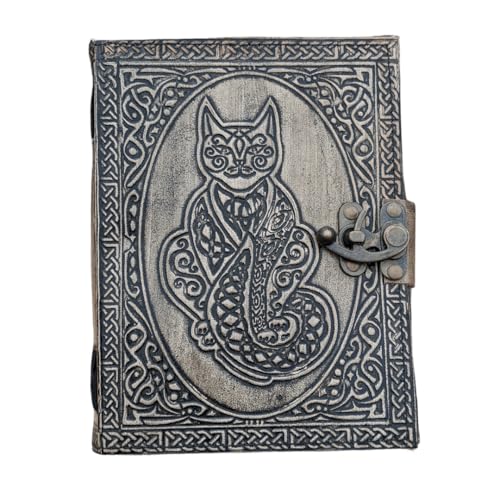 Carnet cuir A5 solide pages lignées journal intime durable chat ne perd pas ses pages