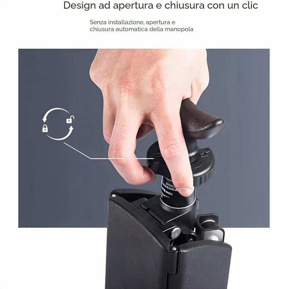 Bastone da passeggio pieghevole con sedile, sedia portatile con bastone da passeggio in lega di alluminio, sgabello treppiede leggero con funzione di sblocco automatico, sedia pieghevole antiscivolo (